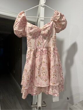 NWT CIDER Mini Pink Summer Flower Dress